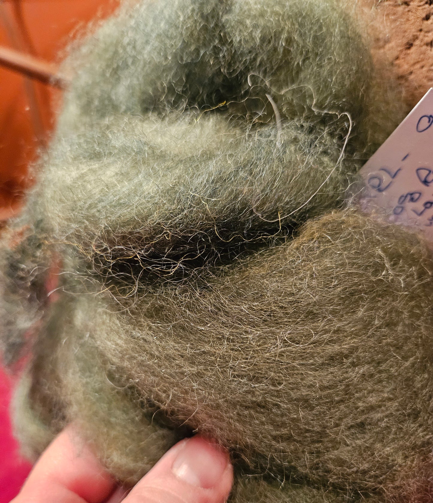 Roving Olive Swirl 100% Romney -1.8 ounces