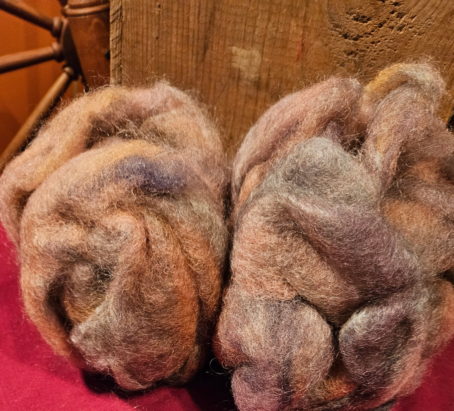 Roving Blends KLMG-9 70% Romney 30% Kid Mohair Soft Rainbow Swirl 1.7 ounces