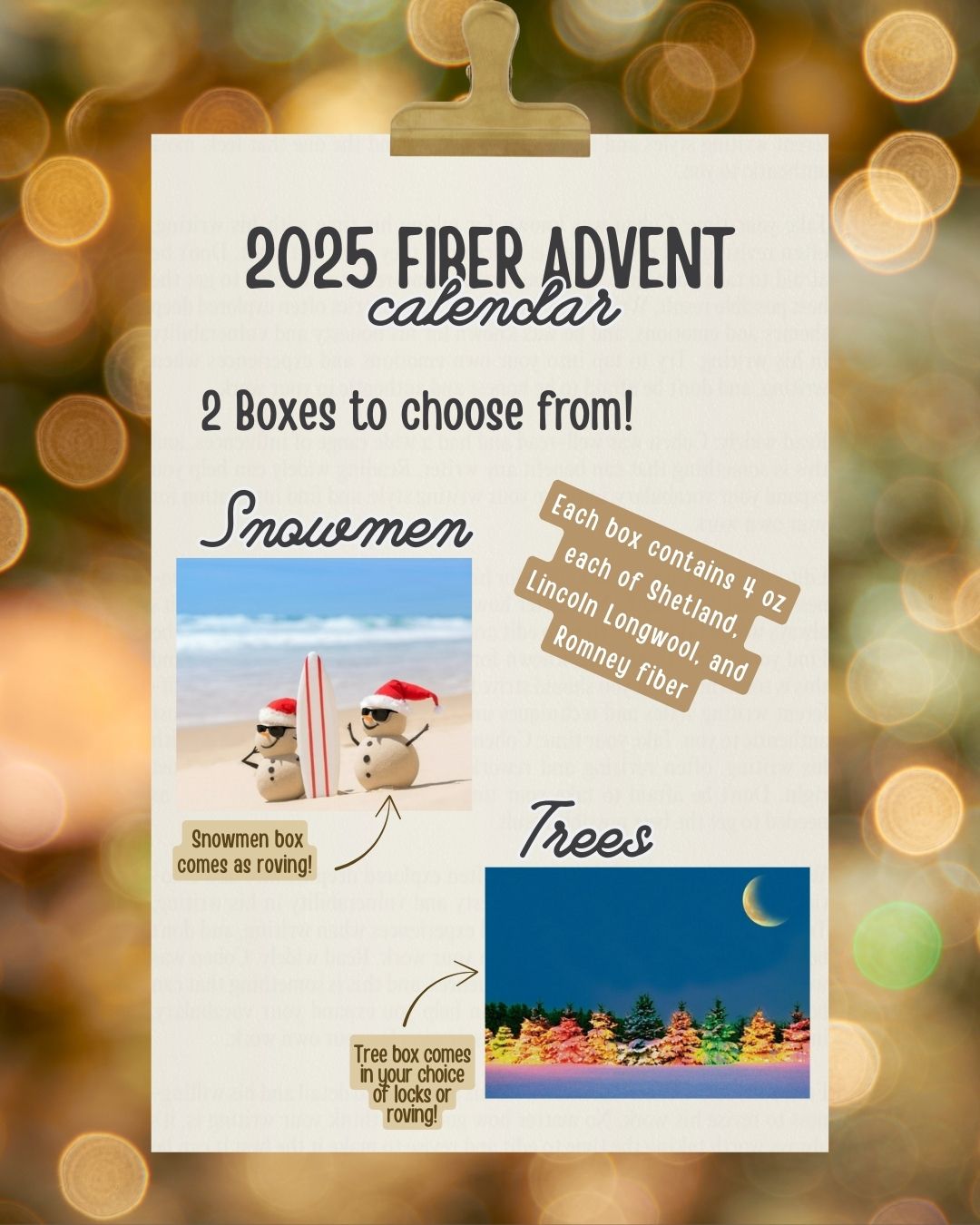 Snowmen On the Beach FIBER ADVENT CALENDER