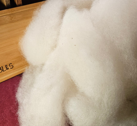 Roving White RWM-13 100% Romney  4 ounces