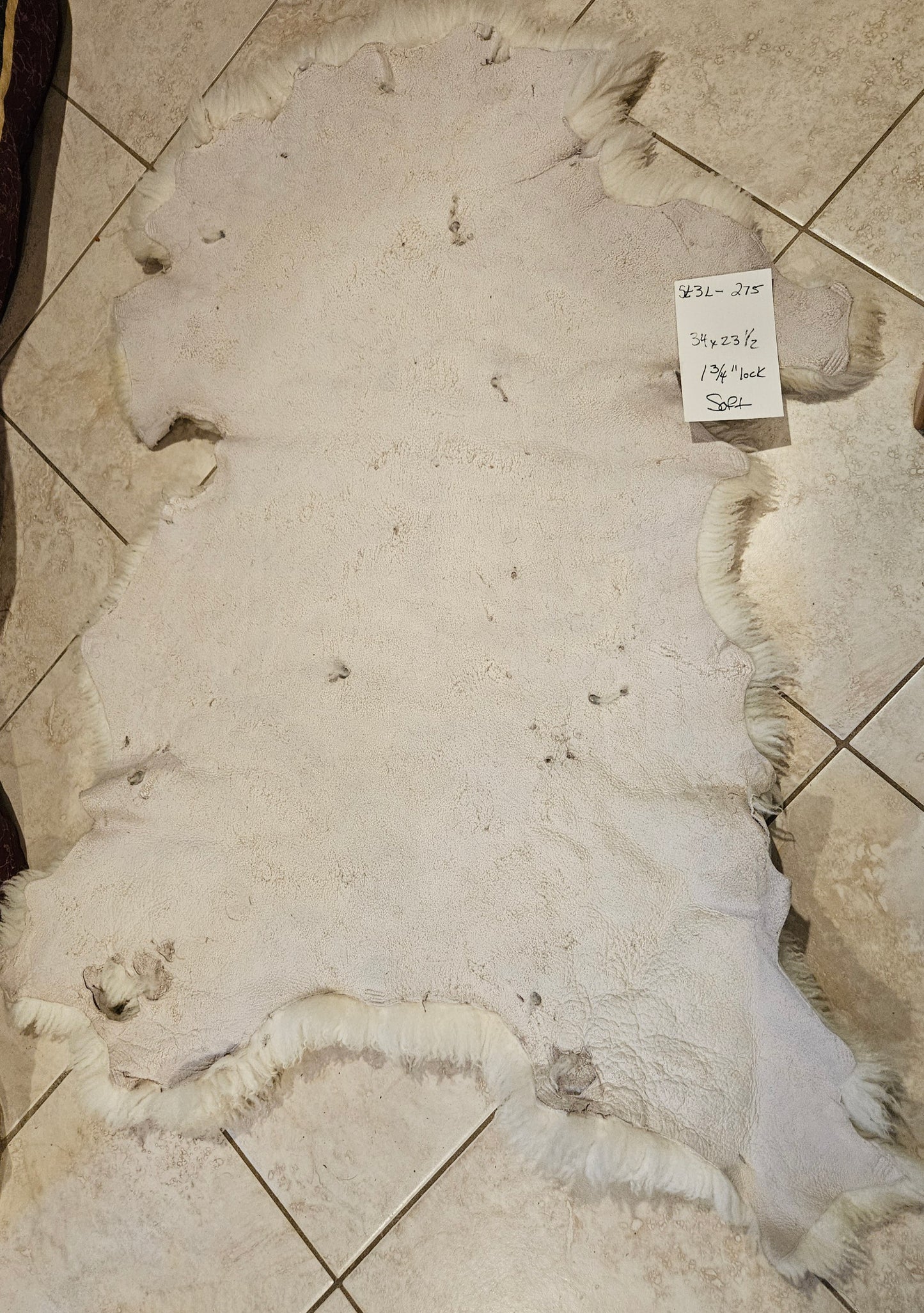 Sheepskin White Soft Romney ST3L275 34x23.5"