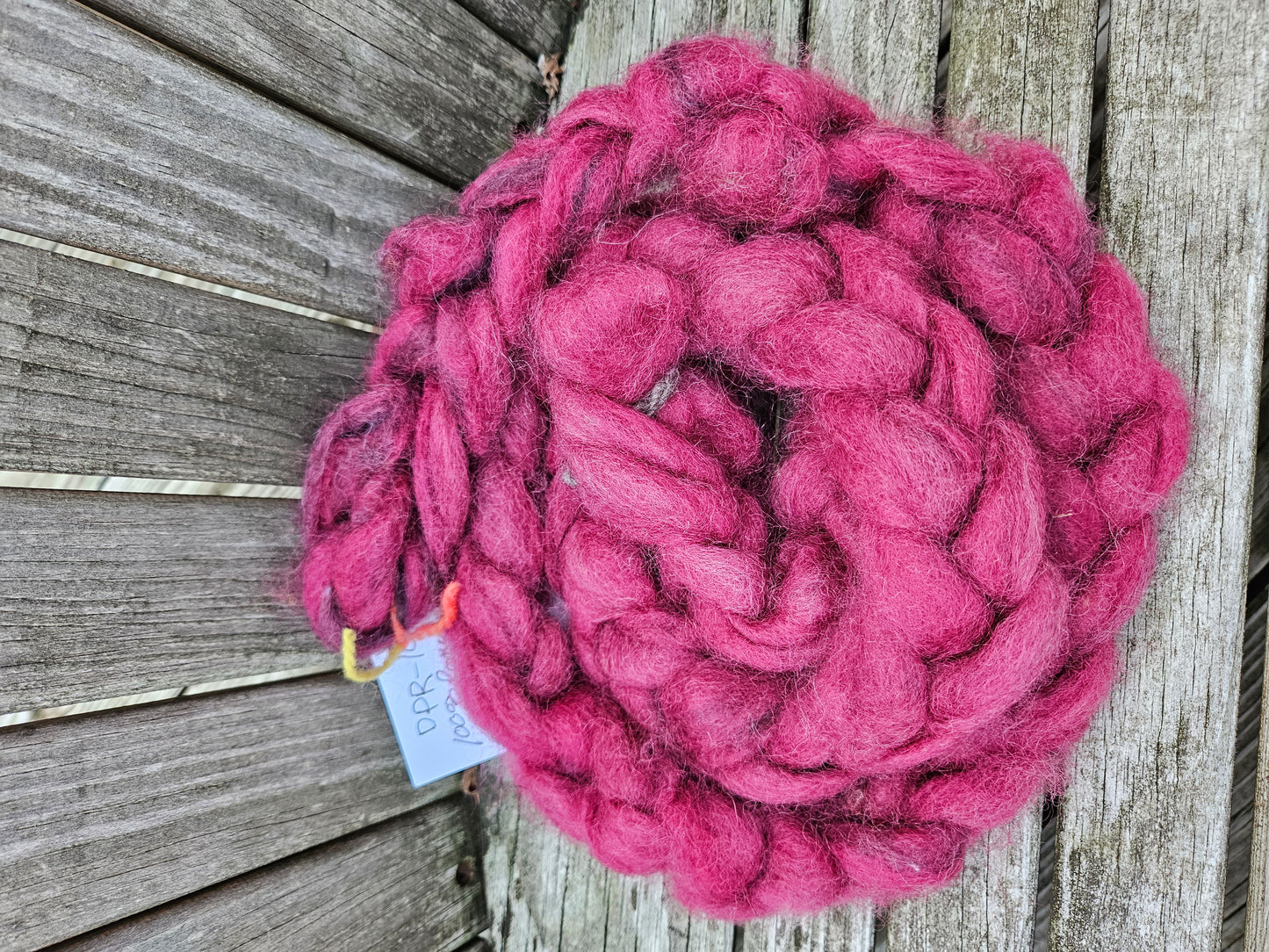 Roving DPR-10 Purple Rose Hand-dyed Romney -2.1 ounces