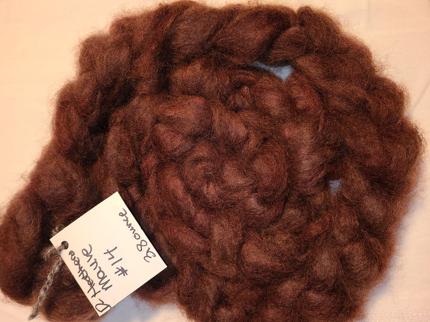 Roving DHM7-17 Heather Mauve 100% Romney -3.8 ounces