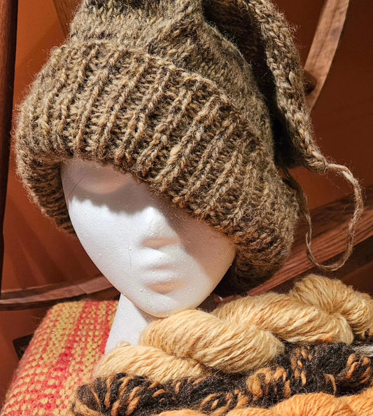 Toque or Beanie - Hand Dyed- Handspun 100% 3LS Romney Wool - Women's Medium/ Men's Small