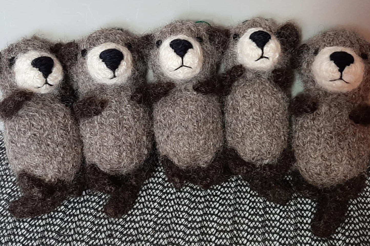 Otter Ornament Felted Knit of 3LSWool Yarn