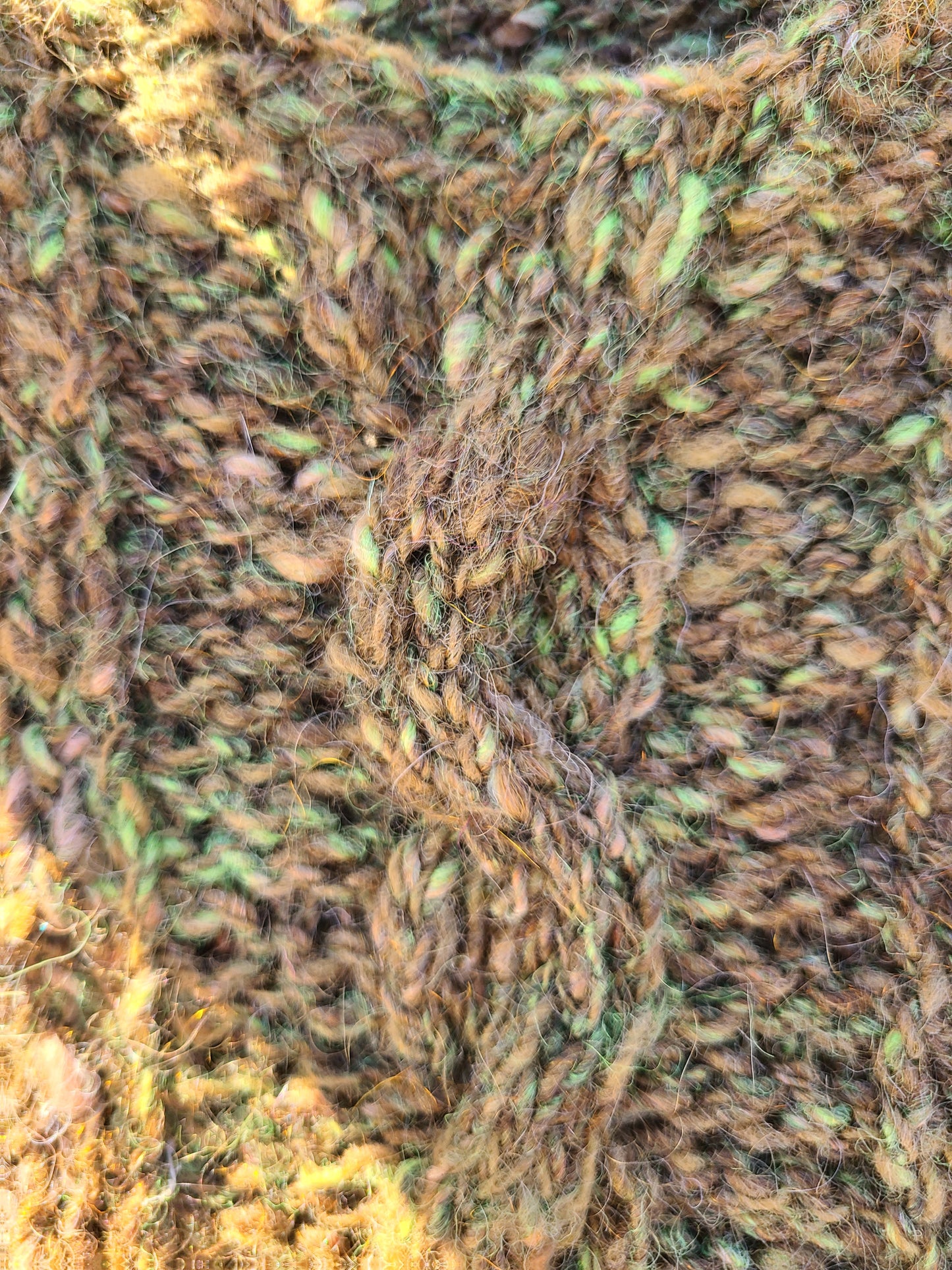 Mossy Green Handknit Vest- Hand Dyed & Handspun Farm Romney Wool Blend - Women's Large
