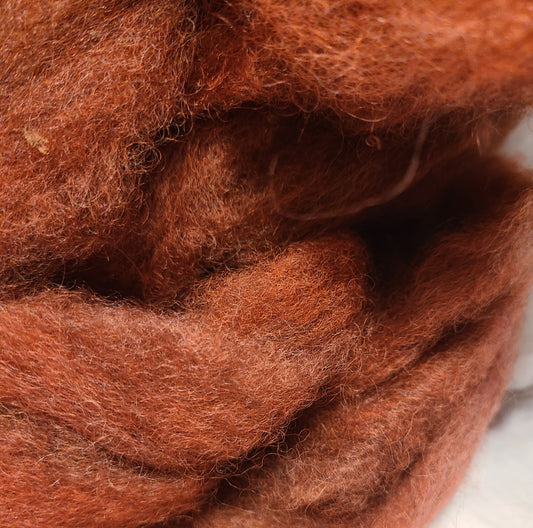 Ruby red Romney Roving