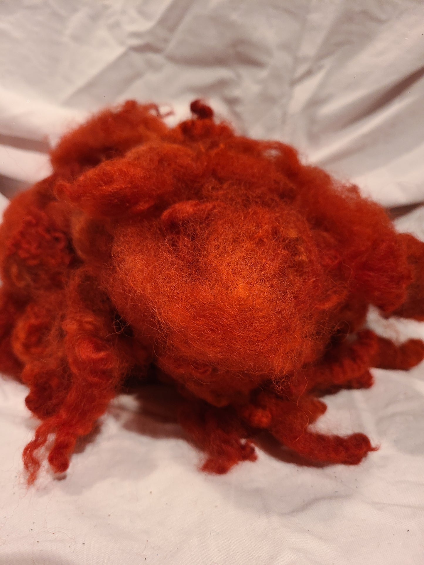 Locks Turkey Red Dyed Romney Locks- 2 ounces