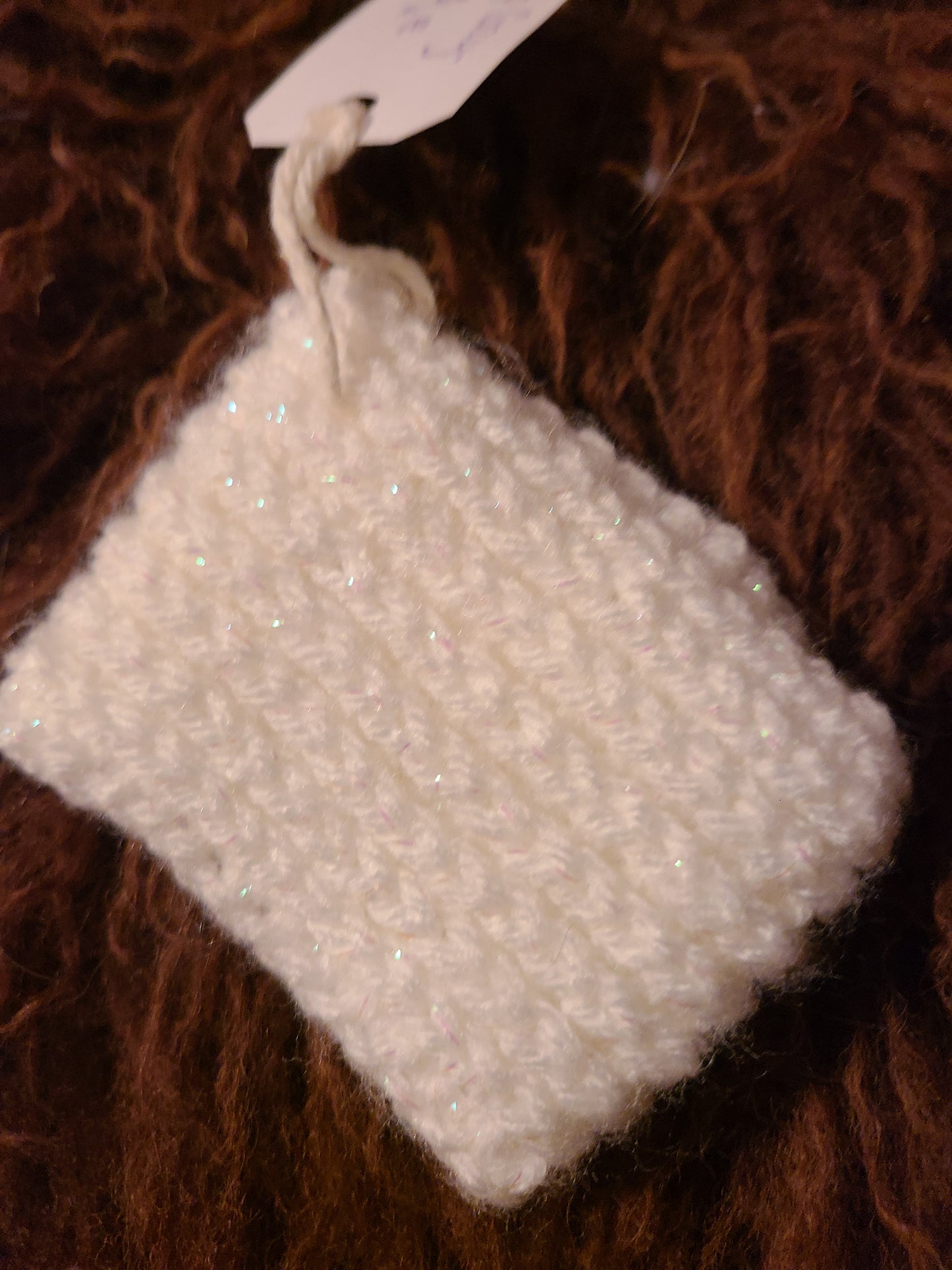 Newborn Hat & Mom's Cup Cozy Hand-Crocheted in Sweet White & Pink- Size 0- 3 Months