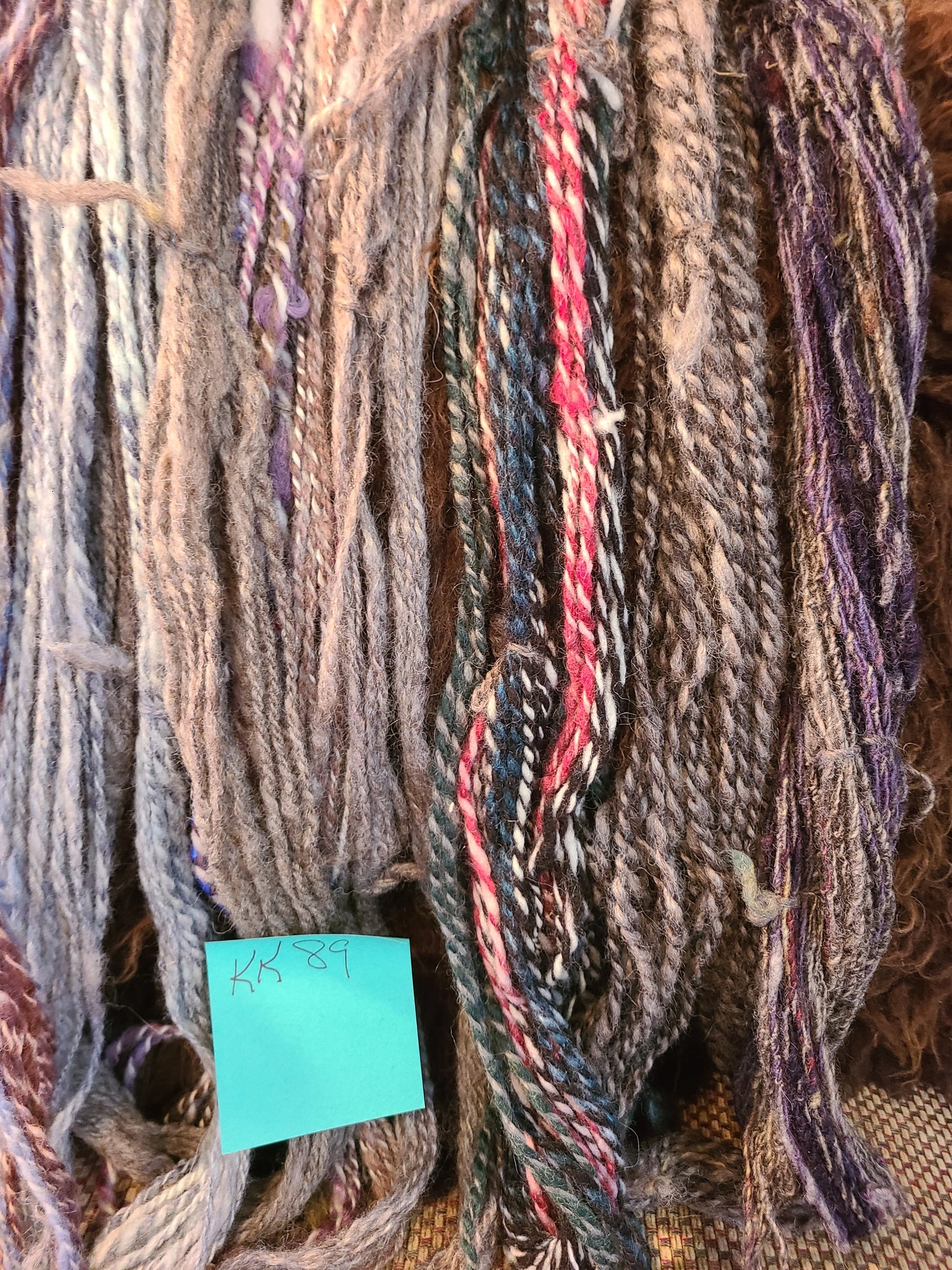 Yarn Handspun Knitters Knot- "Medley" Romney DK Weight KK89 2ply - 145yards & 8.9oz