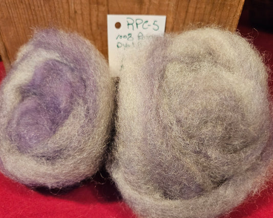 Roving RPC-5 Steel Blue/ Violet Swirl 100% Romney 1.3ounces