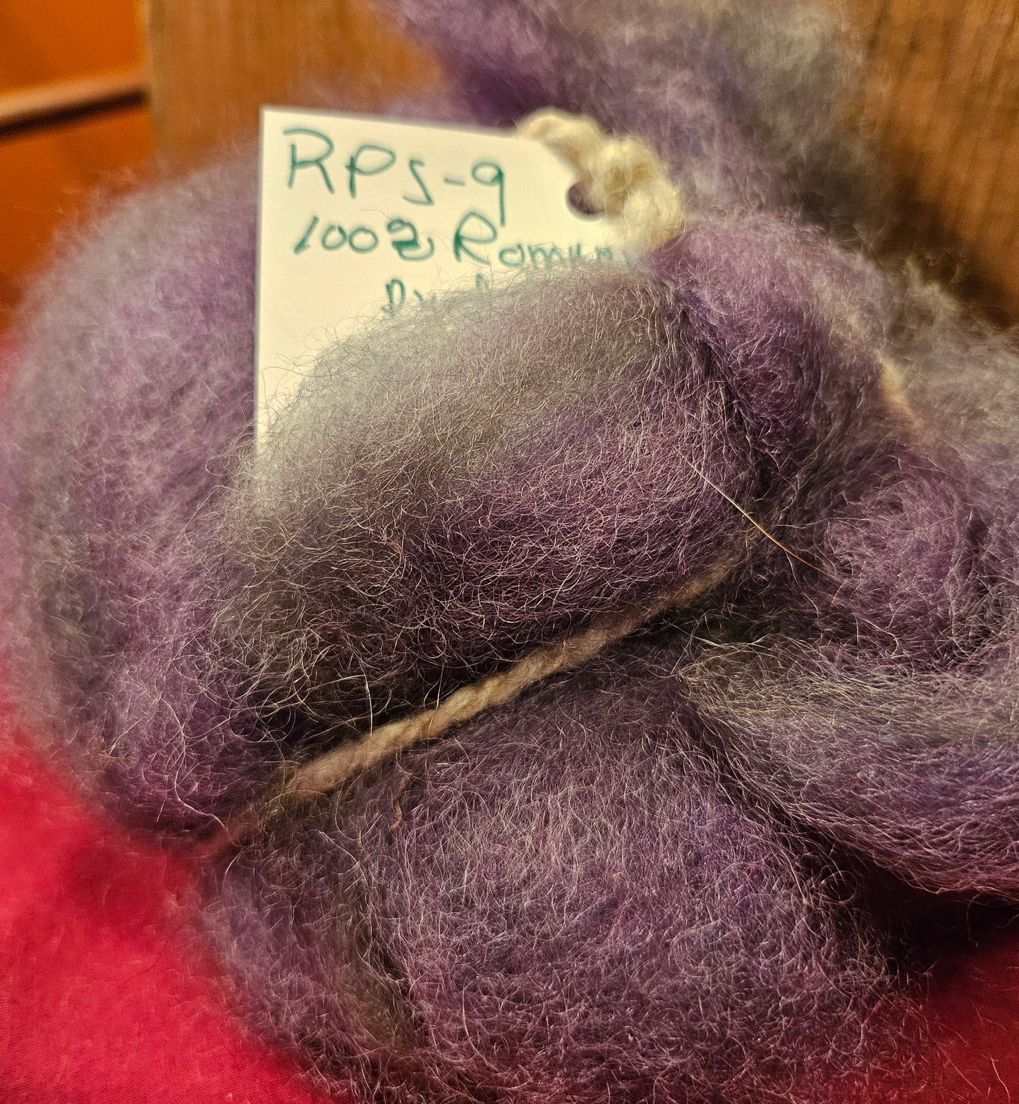 Roving RPS-9 Steel Blue/ Violet Swirl 100% Romney 2 ounces