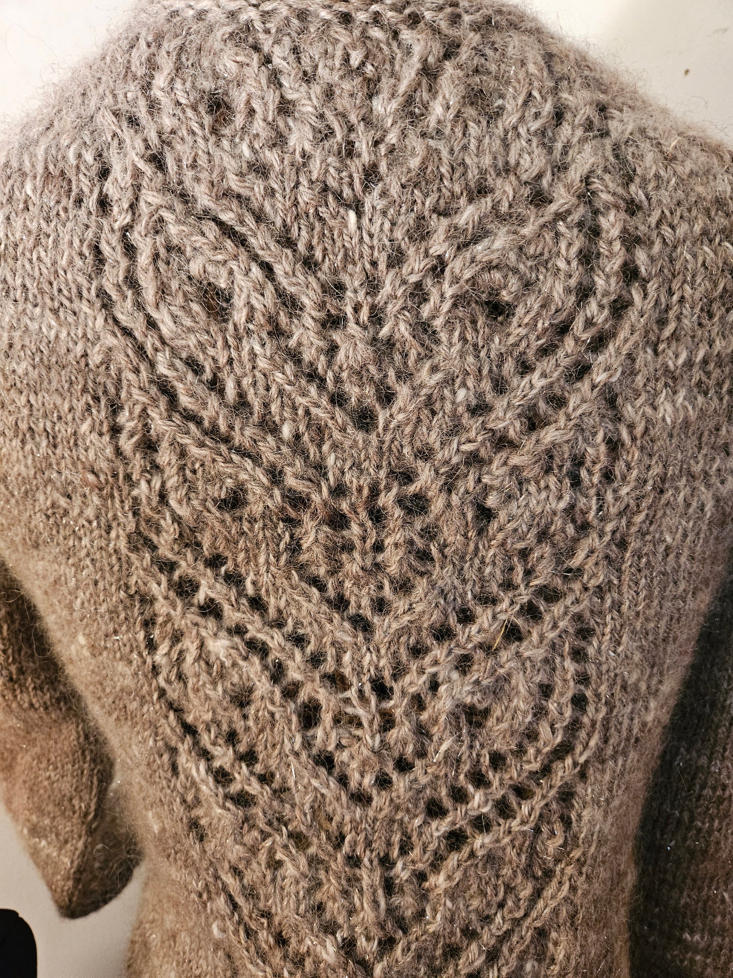 Sweater Silver Handspun Handknit Owl Cardigan