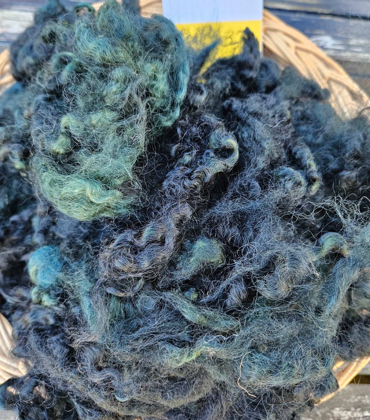 Locks Dyed LTeal Romney & Teeswatee 8ounces