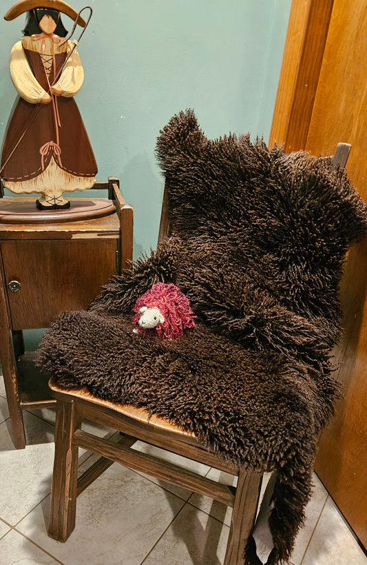 Sheepskin Dark Gray Soft Romney STBB-250-250