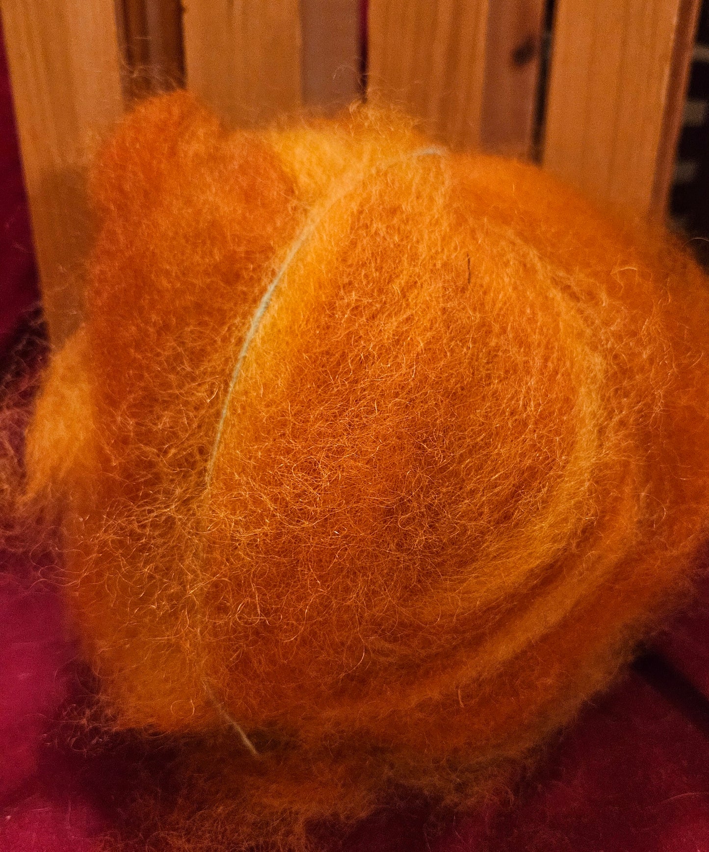 BRoving Burnt Orange Swirl 100% Romney RRBO10- 2ounces