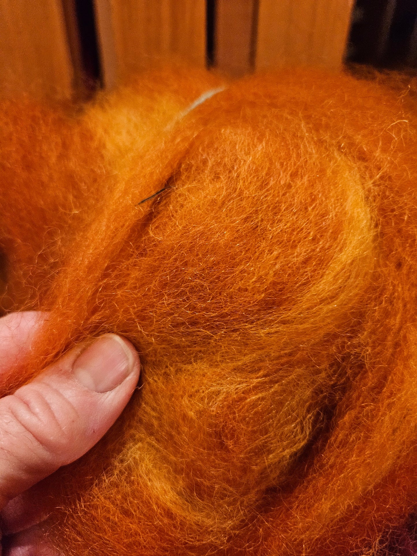 BRoving Burnt Orange Swirl 100% Romney RRBO10- 2ounces