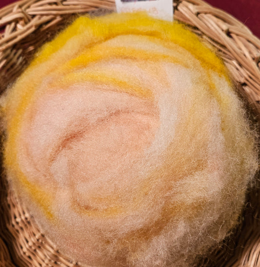 BNRoving Brazilwood/Goldenrod Dyed Romney 2 ounces