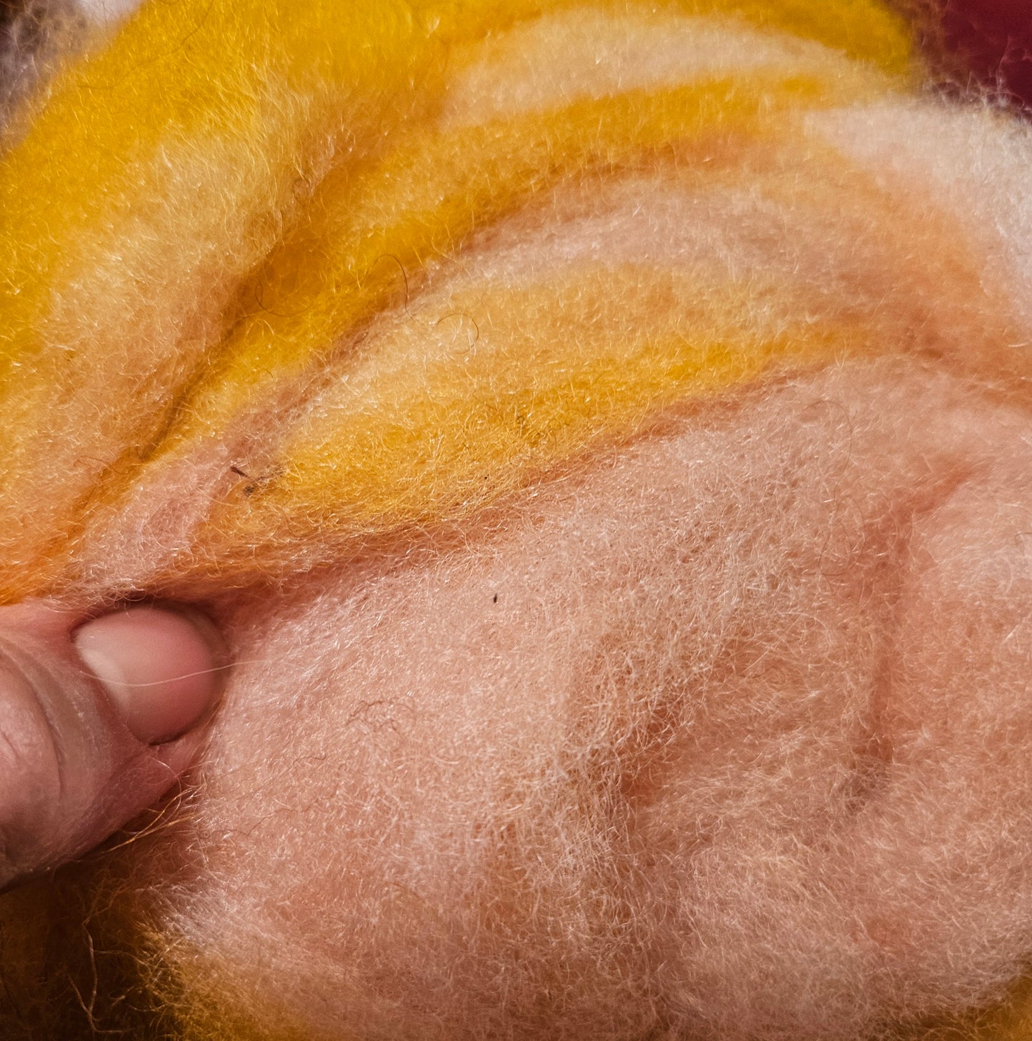 BNRoving Brazilwood/Goldenrod Dyed Romney 2 ounces