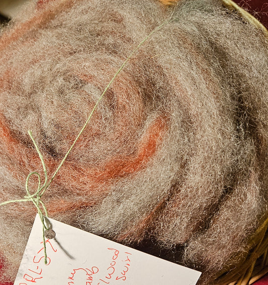 BNRoving Silver/ Brazilwood Swirl  100% Romney Lamb RRLS7-1 ounce