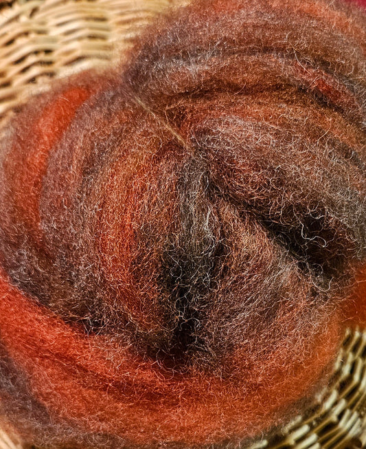 BNRoving Gray Lamb/ Brazilwood swirl 100% Romney Lamb RRLG4-0.5 ounce