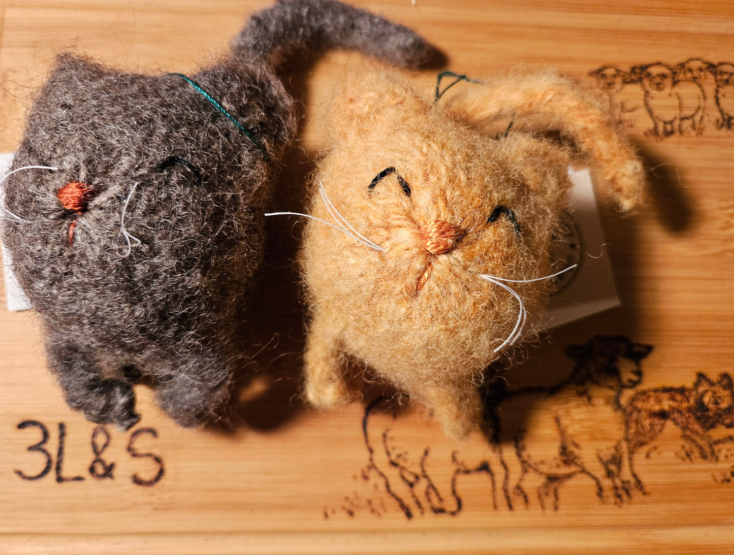 Fat Tabby Cat- Knit Felted w/ 3LS Wool