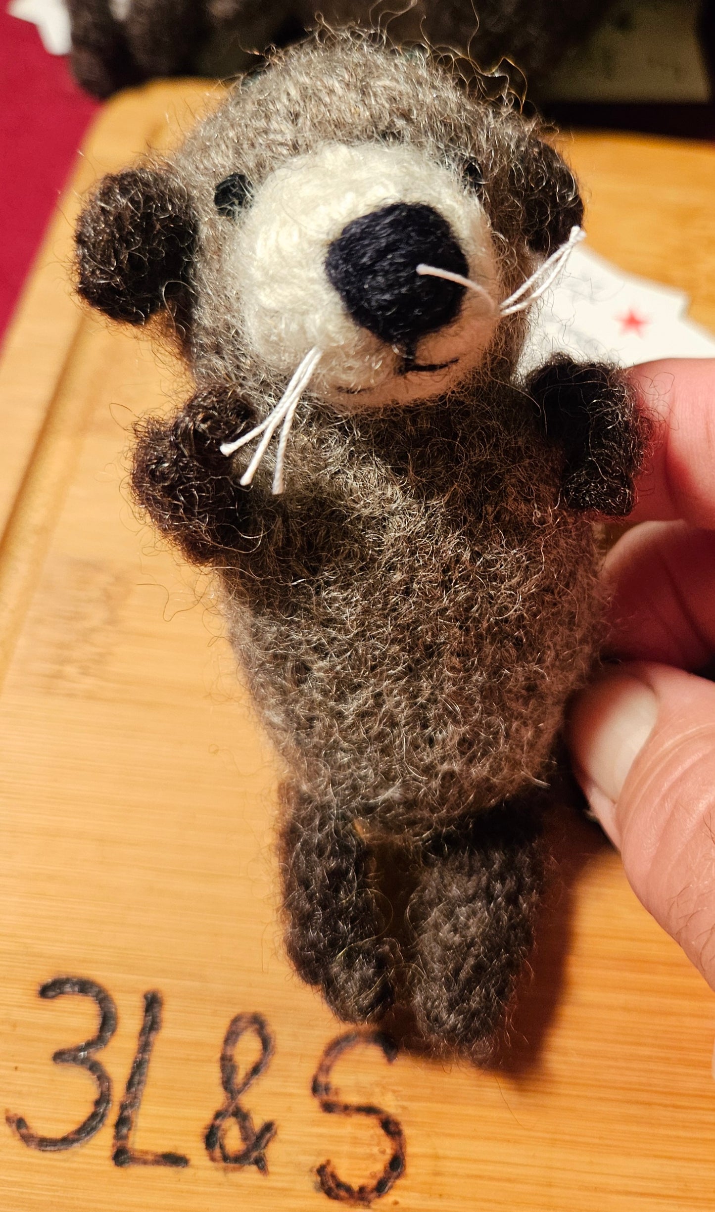 Otter Ornament Felted Knit of 3LSWool Yarn