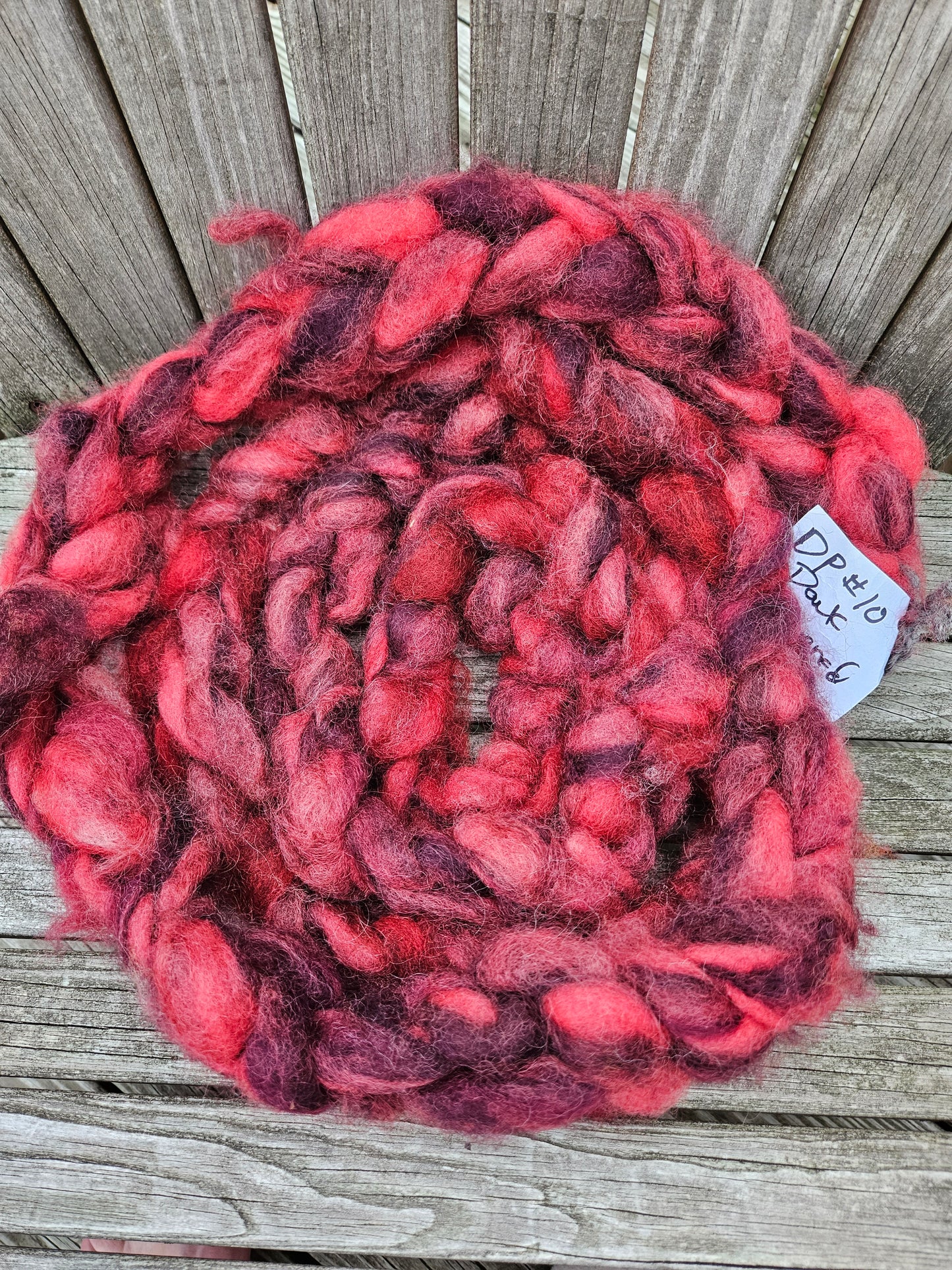 Roving Heathered Rose DP19 100% Romney - 4.2 ounces