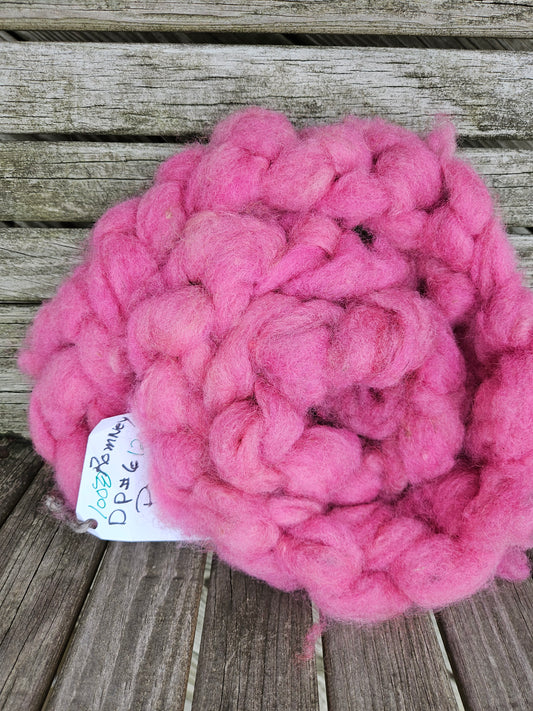 Roving Pink DP12 100% Romney -2.4 ounces