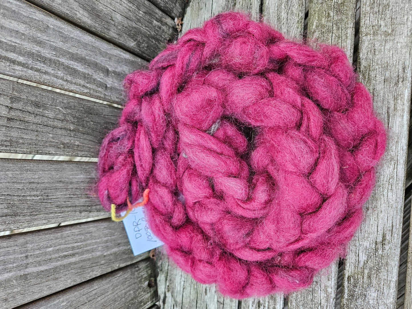 Roving DPR-10 Purple Rose Hand-dyed Romney  -2.1 ounces