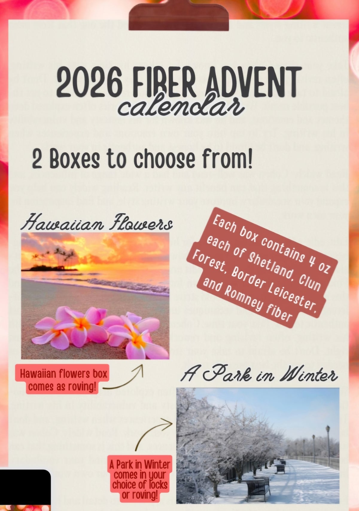 Festive Trees on the Shore FIBER ADVENT CALENDER