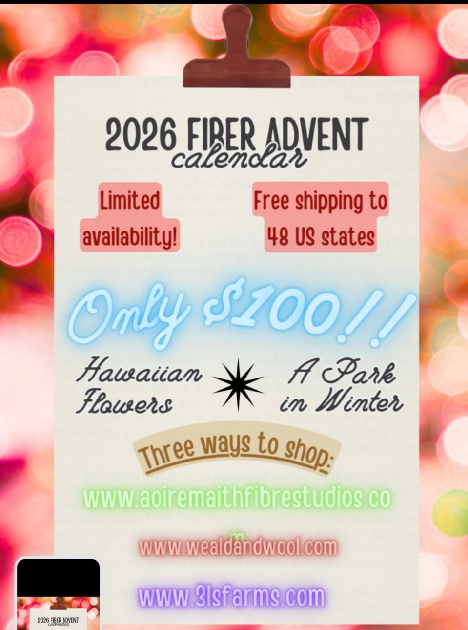 Festive Trees on the Shore FIBER ADVENT CALENDER