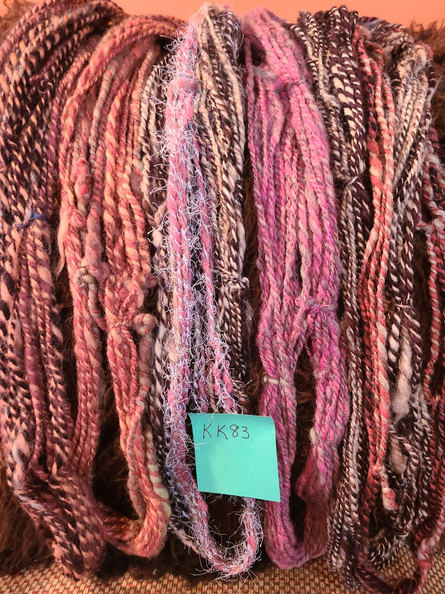 Yarn Handspun Knitters Knot- "Patchwork" Romney DK Weight KK83 2ply - 51yards & 4.8oz
