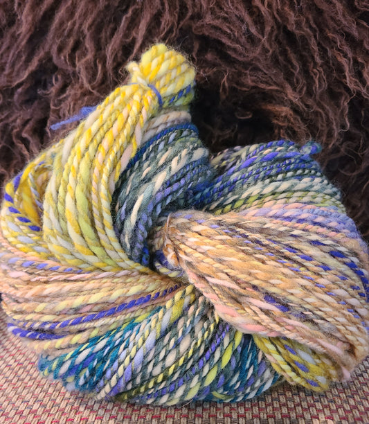 Dyed Romney yarn, handpainted corriedale yarn